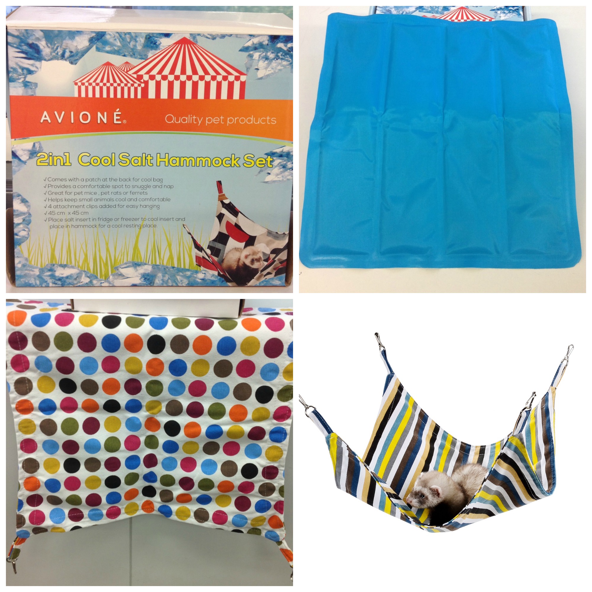 PET RAT/ FERRET 2 IN 1 COOL SALT HAMMOCK SET ASS. COLOURS PET RAT/ FERRET 2 IN 1 COOL SALT HAMMOCK SET ASS. COLOURS